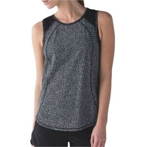 Lululemon Sculpt Tank - Freckle Flower Black White
